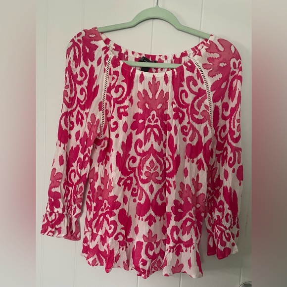 INC International Concepts Blouson-Sleeve Peasant Top - Picture 3 of 12